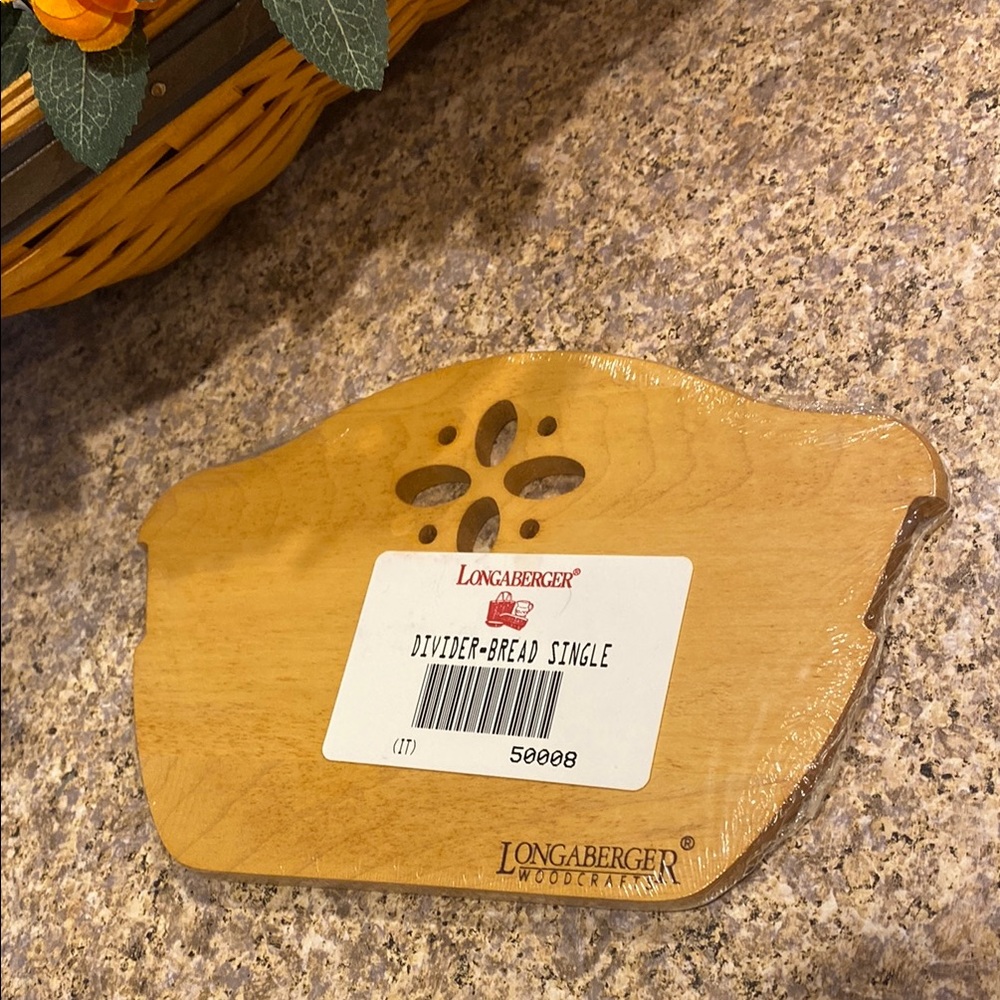 NIP Longaberger Woodcrafts Wooden Single Divider for A Bread Basket